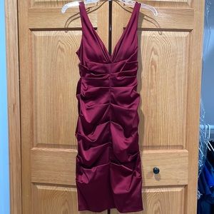 Burgundy silky dress